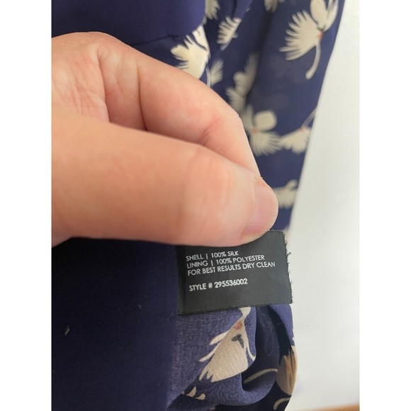 Club Monaco Size 2 Paget Floral Mini Dress Blue Silk Long Sleeve Pleated - Picture 10 of 16